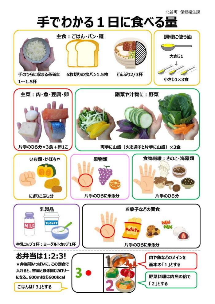 手でわかる1日に食べる量画像