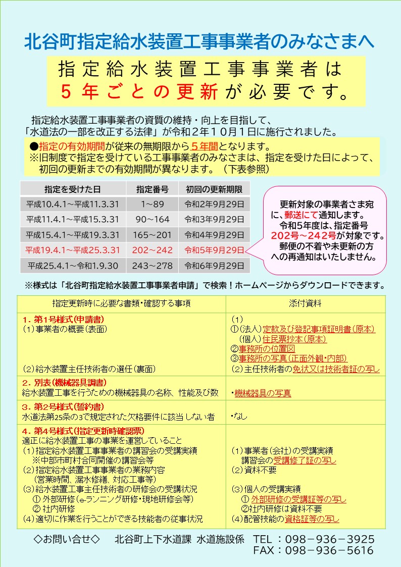 指定給水装置工事事業者